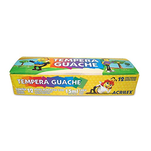 Tempera Guache 15ml 12 Cores, Acrilex, 020120000, Multicor