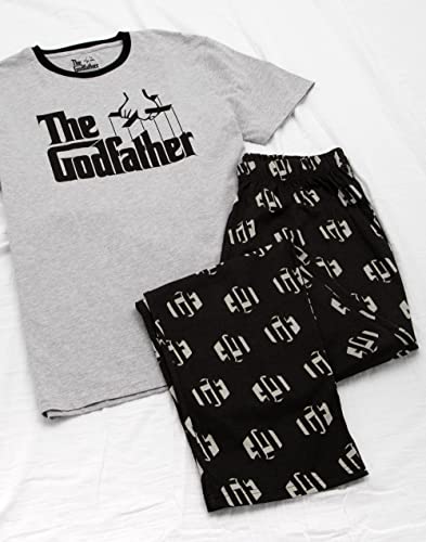 The Godfather Mens Pajamas Crime Family Movie Logo T-Shirt Trousers Pjs2
