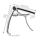 Musiin Guitar Folk Ukulele Capo Electric Guitar Accessory Professional Durable Metal Capo (Silver)