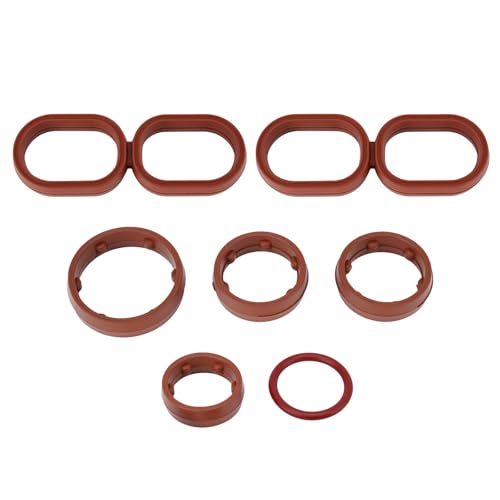 Engine Oil Filter Housing O Ring Seal Kit 7PCS Compatible with 2014-2021 Chrysler Dodge Jeep Ram 200 300 Pacifica Charger Cherokee Wrangler 1500 ProMaster 3.6L 3.2L Replaces# 68191356AA (Red)