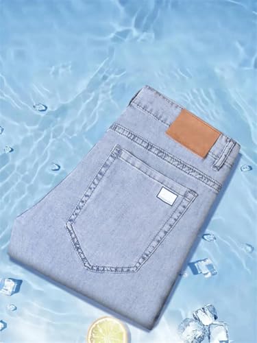 Men's Summer Ultra-Thin Denim Jeans Loose Straight Fit Soft Breathable Casual Long Pants3