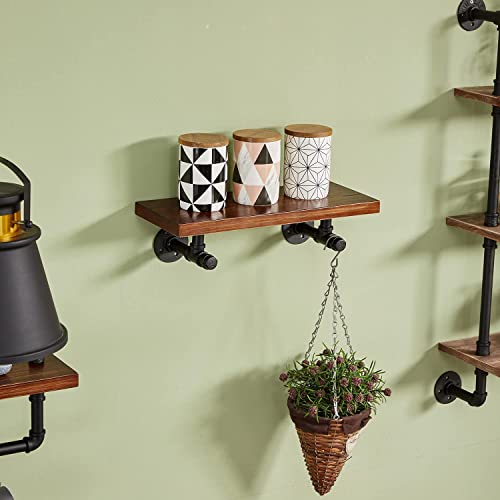 Ycco Iron Pipe Shelf Brackets 10 Pcs Industrial Diy L Pipe Shelf Bracket For 12 In Wood Floating Shelf Vintage Look Home Pipe Decor #TOP3