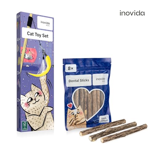 Inovida Matatabi Stick Katze : 8 Matatabi Sticks für Katzen Zahnpflege – Katzenspielzeug Holz gegen Mundgeruch – Natürliches Katzenminze Spielzeug für Katzen – Cat Sticks