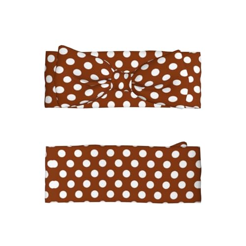 Brown Polka Dot Print Baby Girl Bows Headbands Baby Girls Newborn Headbands Infant Toddlers 0-6 Months2