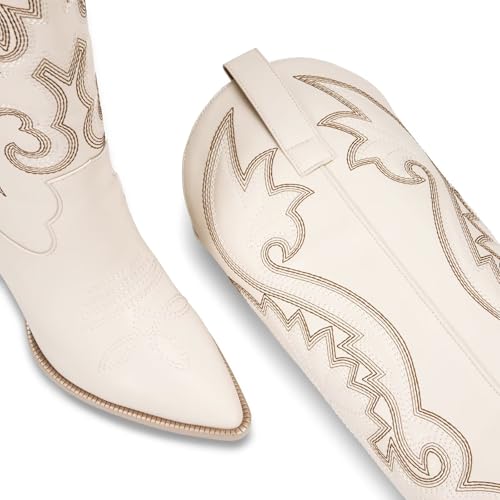Image of ISNOM Knee High Cowboy Boots for Women, Comfortable and Fashion
