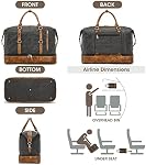 S-ZONE Weekender Sac pour les femmes hommes Toile Voyage Duffle Nuit Transport sur sac de toilette