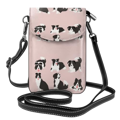 Petit sac bandoulière avec emplacements pour cartes et motif Border Collie