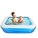 Produktbild Planschbecken Swimmingpool Rechteckig Aufblasbar für Garten Balkon für Kinder Jungen Mädchen Leicht Aufbaubar Blau (128x85x45cm)