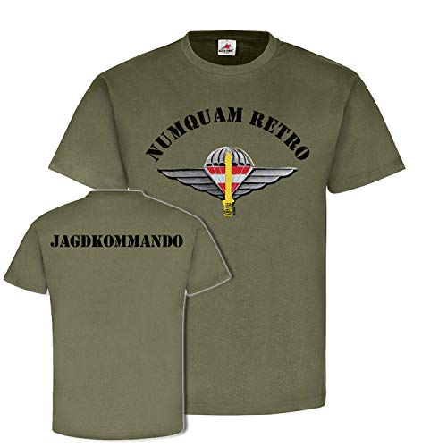 Numquam Retro LaKdo Jagdkommando Bundesheer Österreich Abzeichen Wappen Veteran T-Shirt #20447, Größe:XL, Farbe:Oliv Numquam Retro LaKdo Jagdkommando Bundesheer Österreich Abzeichen Wappen Veteran T-Shirt #20447, Größe:XL, Farbe:Oliv