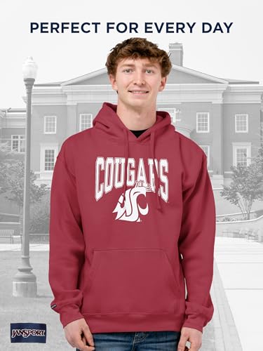 Image of JanSport NCAA Officially Licensed Rival Hoodie, Long Sleeve Unisex Sweatshirt, Cotton-Polyester Blend, Double-Layered Hood