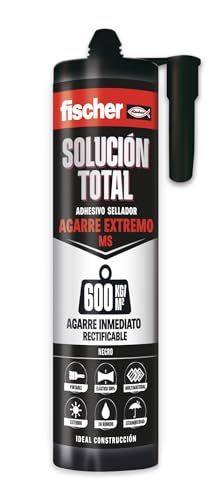 fischer - Solución Total Agarre Extremo 600kg Negro 290ml | Pegamento fuerte | Adhesivo y Sellante MS Polímero | Uso Interior y Exterior | Pintable y Resistente a Impactos