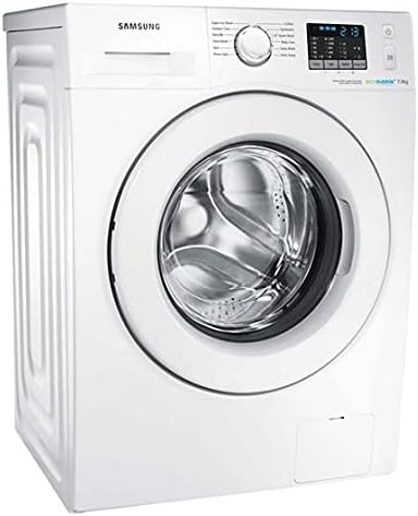 Angled view of the Samsung ecobubble WF70F5E0W2W Washing Machine