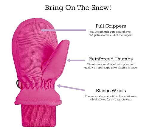 Image of N'Ice Caps Kids Waterproof Snow Mittens Cold Weather Thinsulate Insulated