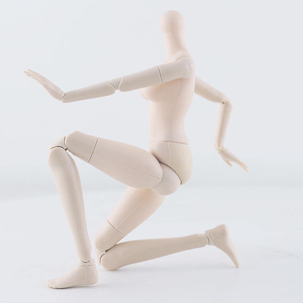 Milageto BJD Puppenkörper mit Kopf Ball Jointed Doll Körper 1/4 Bewegliche Puppenzubehörteile Ersatz für Puppen Aus Langlebigem für Kinder Sammler B, Ohne Kopf