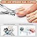 Toe Nail Clippers for Men, Toenail Clippers for Thick Nails for Seniors, German Ultra Sharp Stainless Steel Fingernail Clipper with Catcher, Heavy Duty Ingrown Nail Cutter Long Handle with Wide Jaw