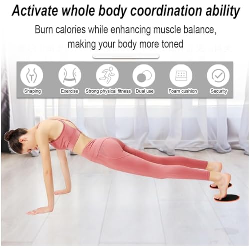 LiJuanWang Core Sliders,2 PCS Cdiscos Deslizadores Core,Discos Doble Cara Deslizantes para Entrenamiento,Hogar,Yoga,Fitness,Pilates,Ejercicios de Cuerpo para alfombras y Pisos Duros(Negro) - Imagen 5
