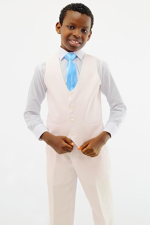 Image of Boys Page Boy Suit Tailored Fit 3 Piece or 6 Piece Set Communion Wedding Birthday Dinner Prom Party Special Occasion