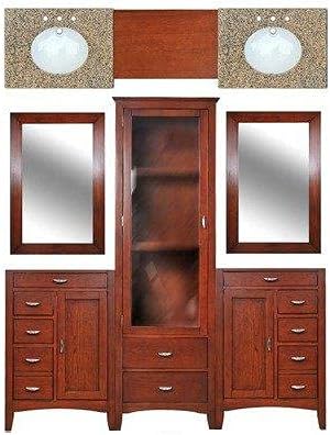 Metropolitan 74" Double Basin Vanity with 78" Linen Tower Basin Finish: White, Basin Shape: Oval, Vanity Top Finish: Tiger Yellow