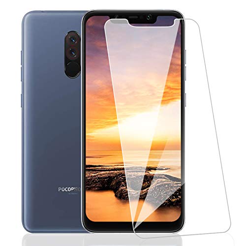 [3 Pack] Amonke Protector de Pantalla para Xiaomi Pocophone F1 Cristal Templado, Plana pero Incompleta Cobertura, 9H Dureza 2.5D curvo Borde Vidrio Templado Screen Protector para Xiaomi Pocophone F1