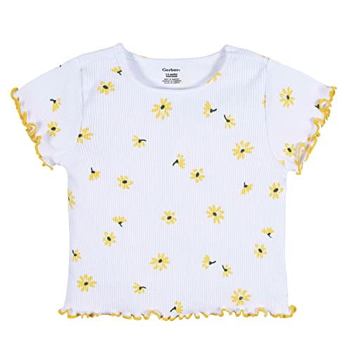 Gerber Baby Girls\' Toddler 3-Pack Short Sleeve Tees, Yellow Lemons, 12 Months - Thumbnail 2
