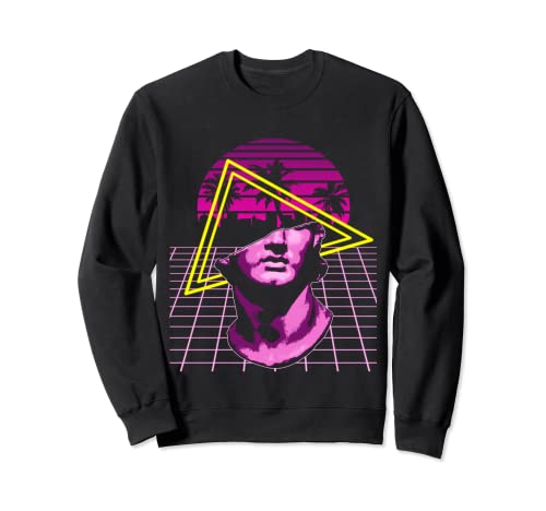 Statuette tête de mort synthétique Vaporwave esthétique années 80 Sweatshirt