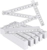 Gliedermaßstab, 6 Stück Zollstock 1M aus Kunststoff mit 10 Glieder Meterstab Geschenk für Alle Heimwerker, Haus, Hobby & Werkstatt, Metrisch und Weiß