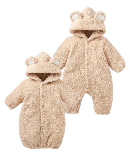 [ニッセン] あったかボア 耳付きフードカバーオール・ツーウェイオール（ベビー服・子供服 男の子・女の子） くま 70