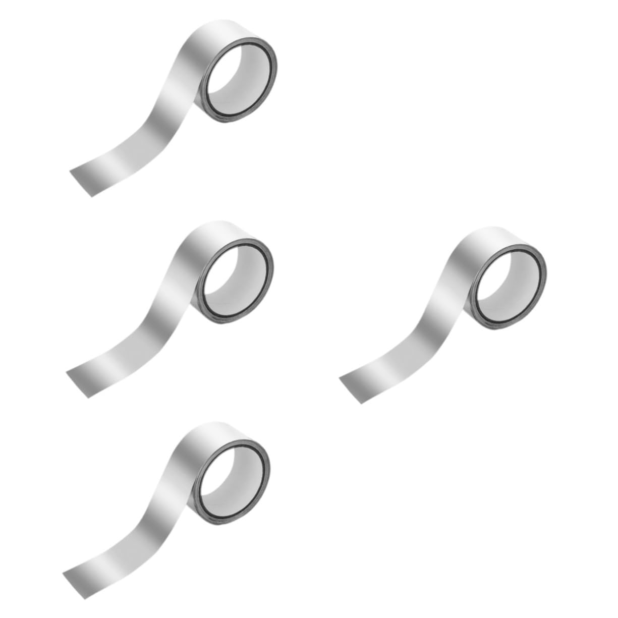 Lurrose 4 Rollen Folienband Aluminium wickeln klebrig Gewebereparaturband reflective tape hitzebeständiges klebeband HVAC-Klebeband für Kanäle Metallband für Rohrleitungen Silver
