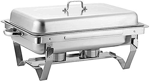 ywewsq Chafing Dish Buffetset, Edelstahl Chafers und Buffetwärmer-Sets, Speisenwärmer mit Wasserpfanne, Speisenpfanne…