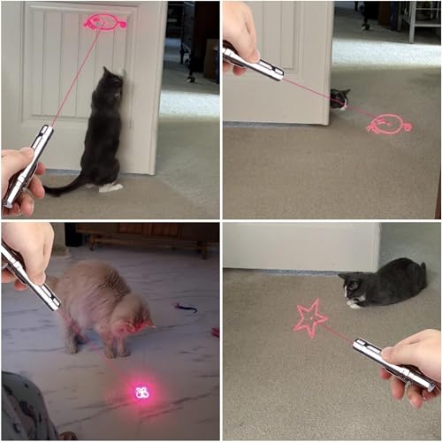Image of Set of 2, Laser Light for Cats & Dogs to Play | Red Powerful Long Range Laser Pointer for Kids & Animal Play Fun | Keychain Laser Pointer LED Flashlight | Multicolour Pcs