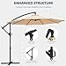 HOMSHADE 10ft Offset Patio Umbrella - w/Base, Cantilever Offset Hanging Patio Outdoor Market Umbrella UPF50+ UV Protection with Easy Tilt and Crank for Pool Deck and Garden (Beige)