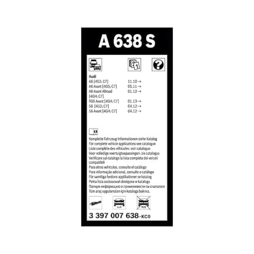 Image of BOSCH 3397007638 AeroTwin Wiper Blades - Set of 2 (26 inch & 21 inch) Top Lock 16mm | Driver and Passenger Side Original Equipment Replacement Blades
