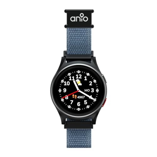 ANIO 6 Smartwatch für Kinder GPS und Telefonfunktion Dt. Hersteller Datenschutz und -Telefonsupport Lange AKKU-Laufzeit SOS Telekom SIM-Karte 30 Amazon-Gutschein nach Registrierung (blau)