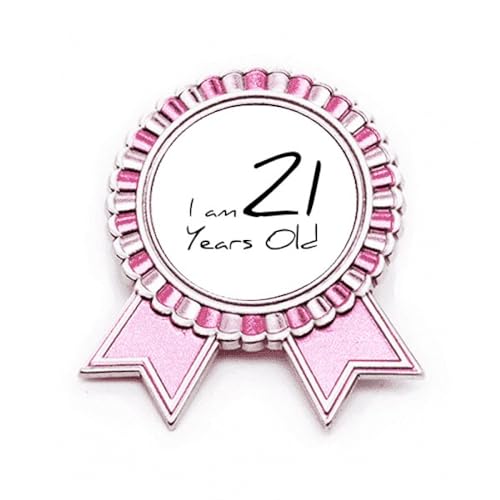 Broche rose jeune message 21 ans pour soirée d'anniversaire
