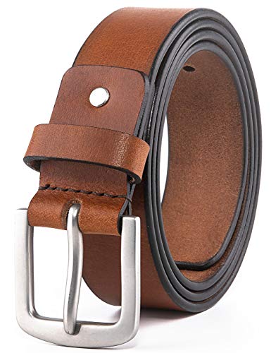Ayamoti Men’s belts,Full Grain Genuine Leather Casual Dress Jeans Belts for Men (2088 Tan, 44/46)