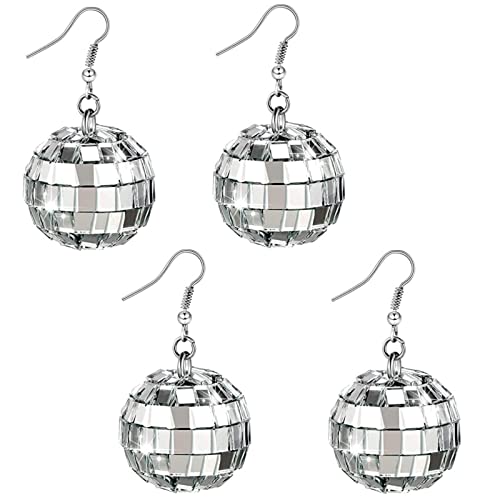 Disco Ball Earrings 24mm 70'S Disco Punk Earrings for Women Jewelry (G)