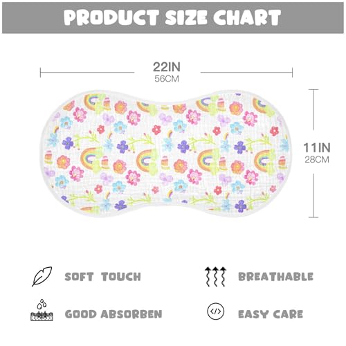 xigua Colorful Rainbows Baby Burp Cloths for Newborn Boys and Girls 1 Pack, Soft & Absorbent Cotton Baby Burp Cloth, Baby Washcloths, Newborn Towel, Burp Rags4
