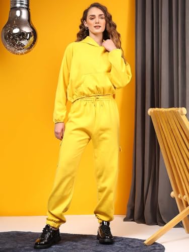 Image of KOTTY Women's Winter Set Wool Nightsuit for Women Soft & Cozy Full Sleeve Pants Set(Yellow,XL) KTTWINTERSET144XL
