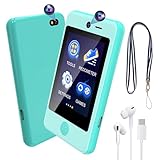 AYATAHA® スマホおもちゃ 4～10歳の子供用携帯電話、音楽スマホ玩具 女の子 男の子 キッズ スマートフォン、Kids Phone デュアルカメラ付きおもちゃの電話、音楽プレーヤー、目覚まし時計、懐中電灯、電卓、タイマー、カレンダー、壁紙、歩数計、録音、パズルゲーム、学習玩具用タッチスクリーン、4、5、6、7、8歳 出産祝い 贈り物 可愛い 幼稚園 クリスマス誕生日プレゼント ブルー