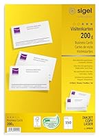 SIGEL DP839 bedruckbare Visitenkarten hochweiß, 150 Stück (15 Blatt), 85x55 mm, beidseitig bedruckbar und satiniert, 200 g, aus nachhaltigem Papier