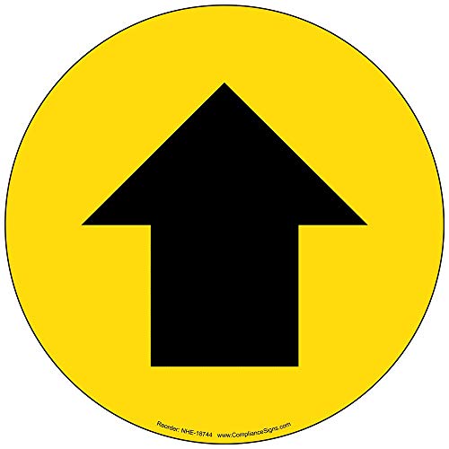 ComplianceSigns. Com [Apenas gráfico] Adesivo com etiqueta de piso de flecha, vinil de tráfego pesad