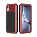 Produktbild Lanhiem für iPhone XR Hülle, 360 Grad Outdoor Schutzhülle Stoßfest Tough Armor Metall Ganzkörper Panzerhülle Staubdicht Heavy Duty Case mit Eingebautem Displayschutz, Rot
