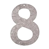 GLOREX Zahl verzinkt 8, Metall, Silber, 16 x 10 x 0.5 cm