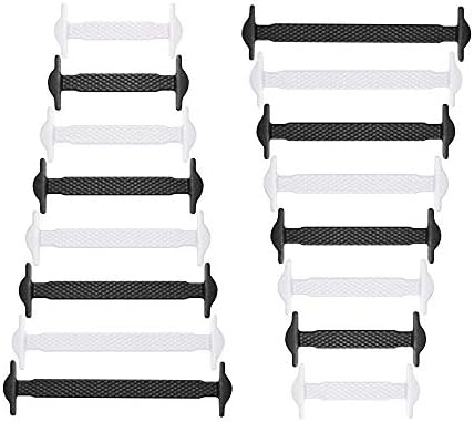 RECKNEY No Tie Shoe Laces for Kids and Adults, Elastic Laces for Trainers, Silicone Tieless Flat Shoelaces for Running Shoes