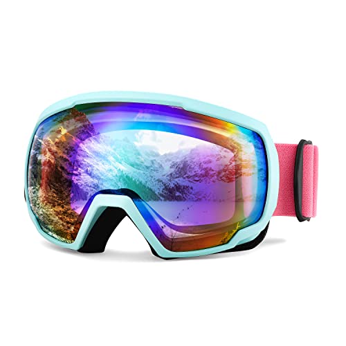 FEISEDY Goggles OTG - Over Glasses Motorcycle/Ski/Snowmobile Goggles for Men Women & Youth - 100% UV Protection B2960