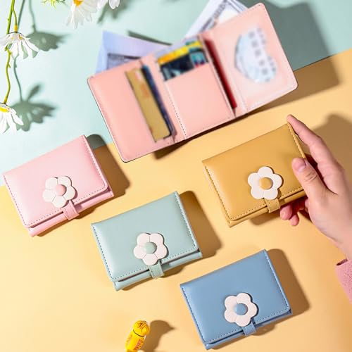 Short Cute Flower Wallet Women's Small Fresh Three-fold Wallet With ID Window Three-fold Design Women's Gift3