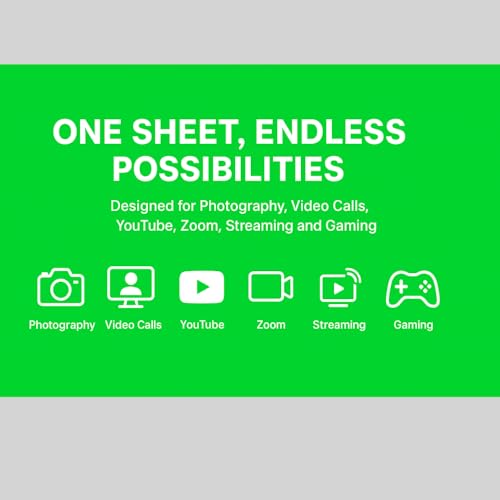 Image of SMILEDRIVE Green Screen Backdrop, 60x120 cm & 100x300 cm | Photography, Streaming, YouTube, Zoom & Gaming, Wrinkle-Free Waterproof PVC, Portable Rollable