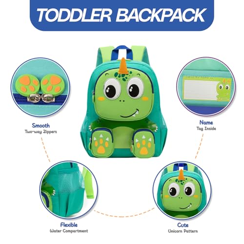 Toddler Backpack for Boys and Girls, Dinosaur Preschool Kindergarten Backpack boy, Waterproof School BookBag for kids Age 2-52
