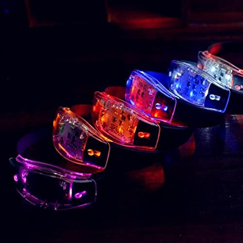 Braccialetto LED Voice nera controllata GUIDATO Braccialetto leggero lampeggiante Lampeggiante Braccialetto Bracciale Barra luminosa Party Home Decoration Decoration Regalo (10 pezzi) Luci di marcia