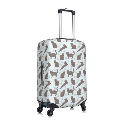 Elegant Cute Cartoon Cat Luggage Cover Protector Anti-Scratch Washable Fits 18-32 Inch Luggage-X-Large3